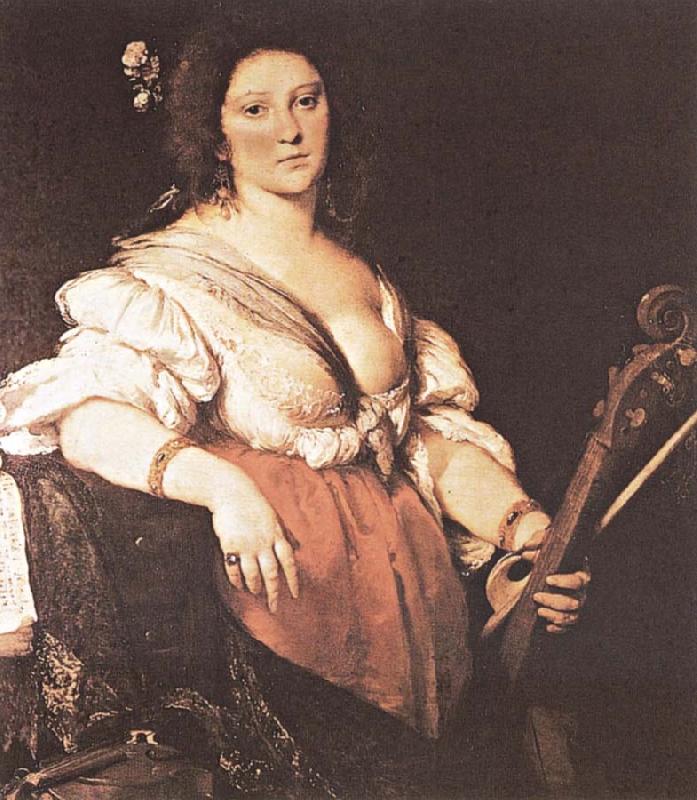 Bernardo Strozzi Bernardo Strozzi, Joueuse de viole de gamb oil painting image